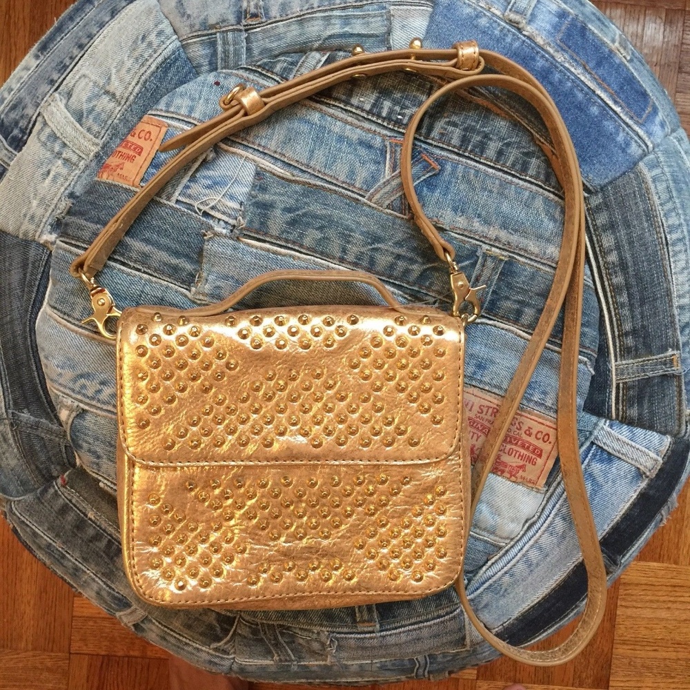 Botkier Handbag Size Small Gold Studded Text
